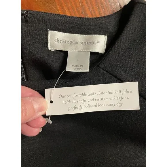 Christopher & Banks Black Ponte Knit Dress Size 4 - Picture 5 of 5